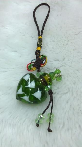 琉璃精油瓶 吊飾(綠色.五行屬木)得健康.招平安