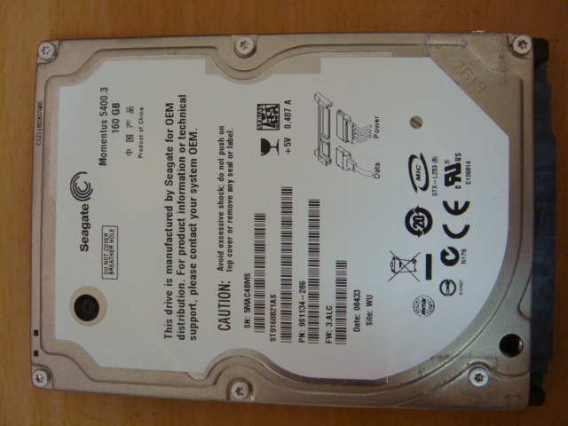 (已售出)2.5 吋160G SATA 硬碟